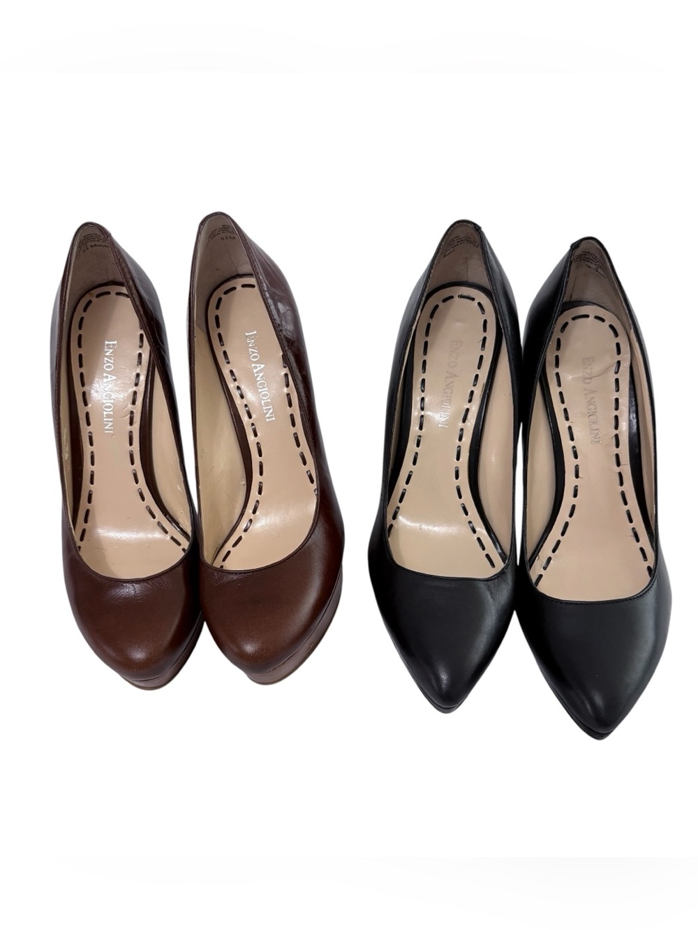 Enzo Angiolini High Heel Pumps Brown Black Bundle of 2 Size 6.5 & 7 Office core